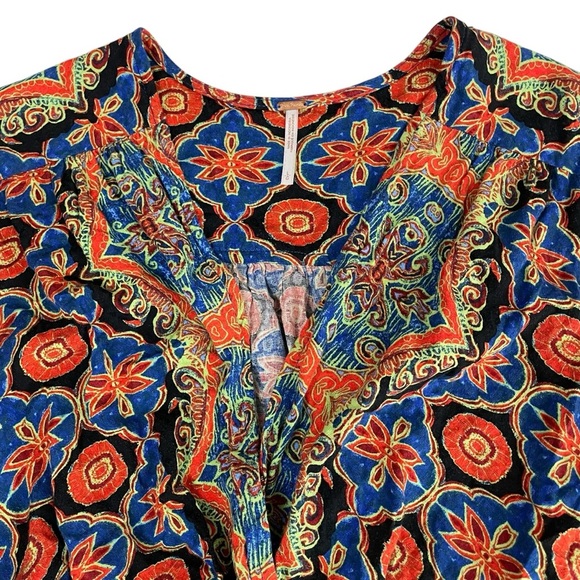 Free People Falling For You Floral Wrap Top Large - Picture 7 of 13
